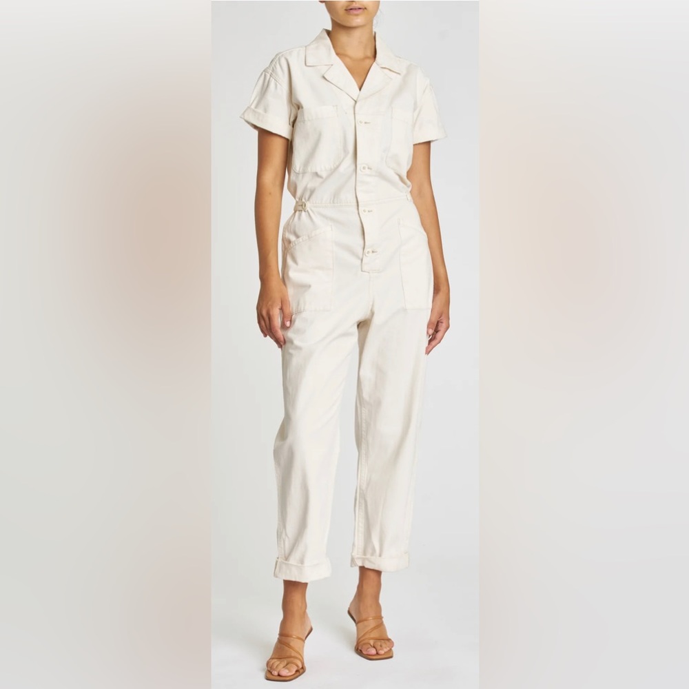 PISTOLA ANTIQUE WHITE SHORT SLEEVE JUMPSUIT size Small (2-4)